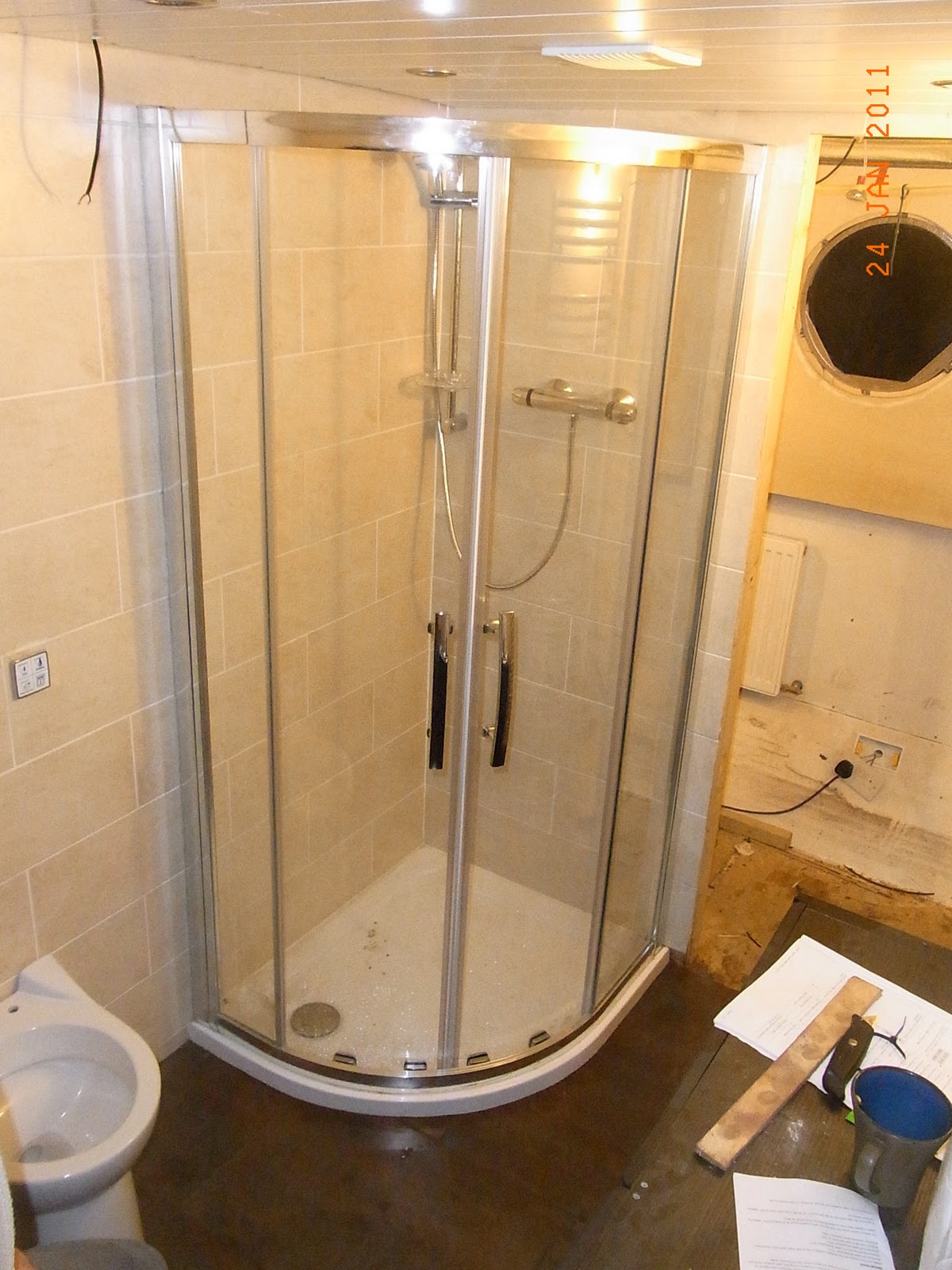 Widebeam Boat Build Blog Shower Installation