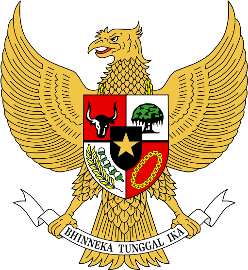 Tulisan di bagian pita pada lambang negara republik indonesia adalah