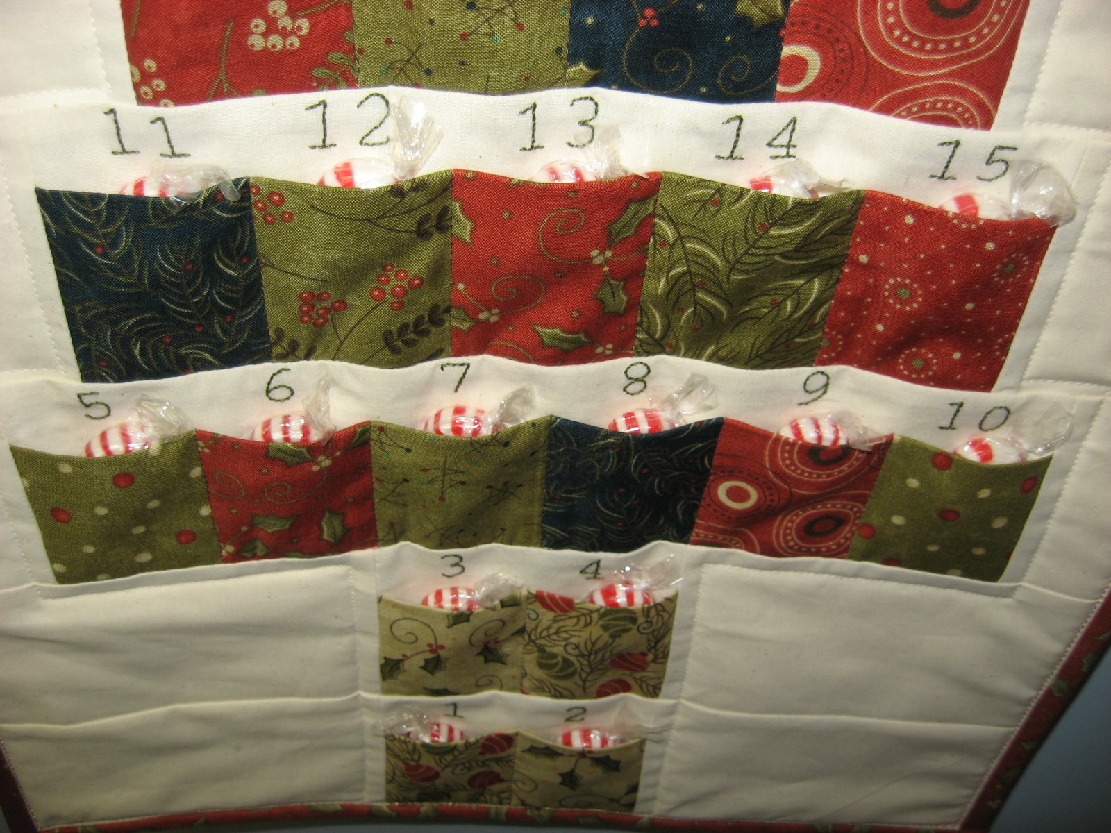 Hooked on Needles Advent Calendar Christmas Tree A Quilted Wall Hanging