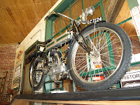 Classic Triumph motorcycle on display at Seaba Station