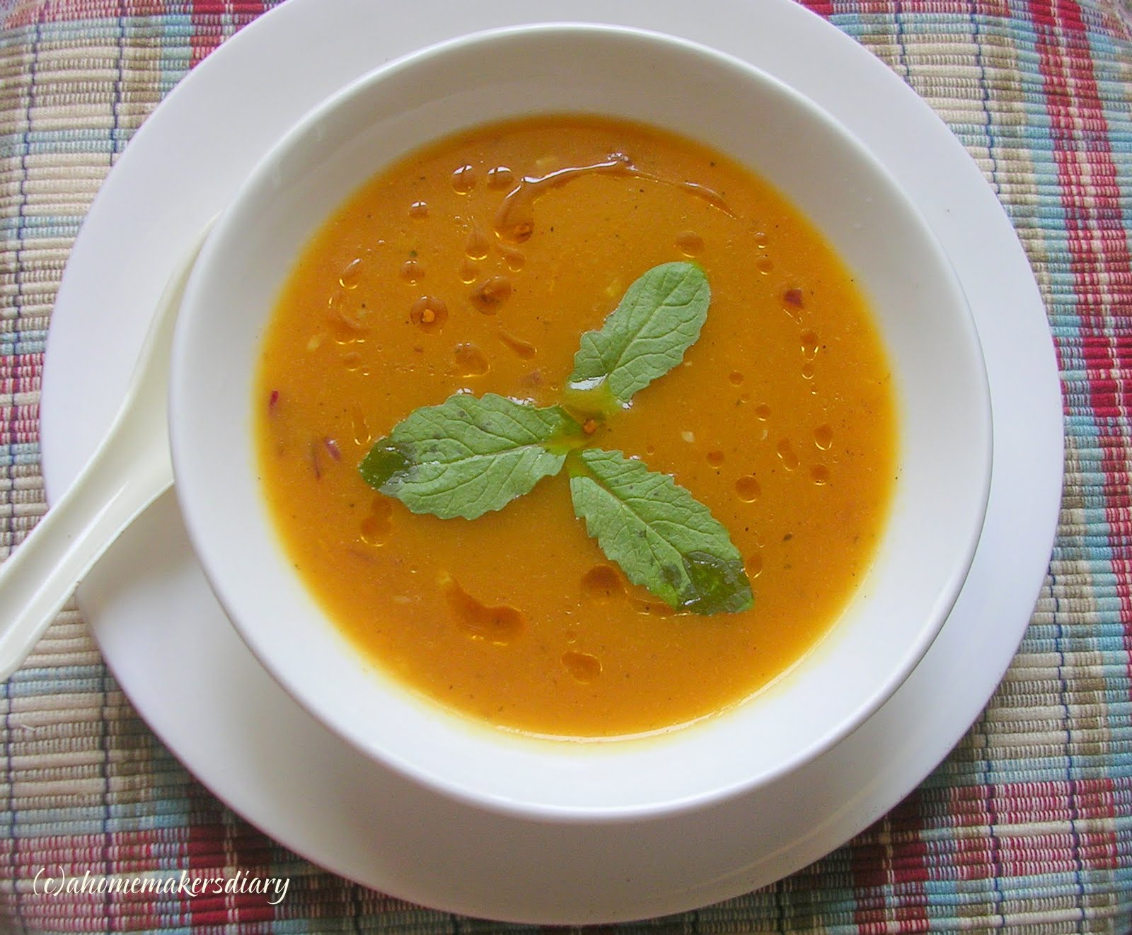 Root Vegetable Soup with Chili Infused Oil A Homemaker's Diary