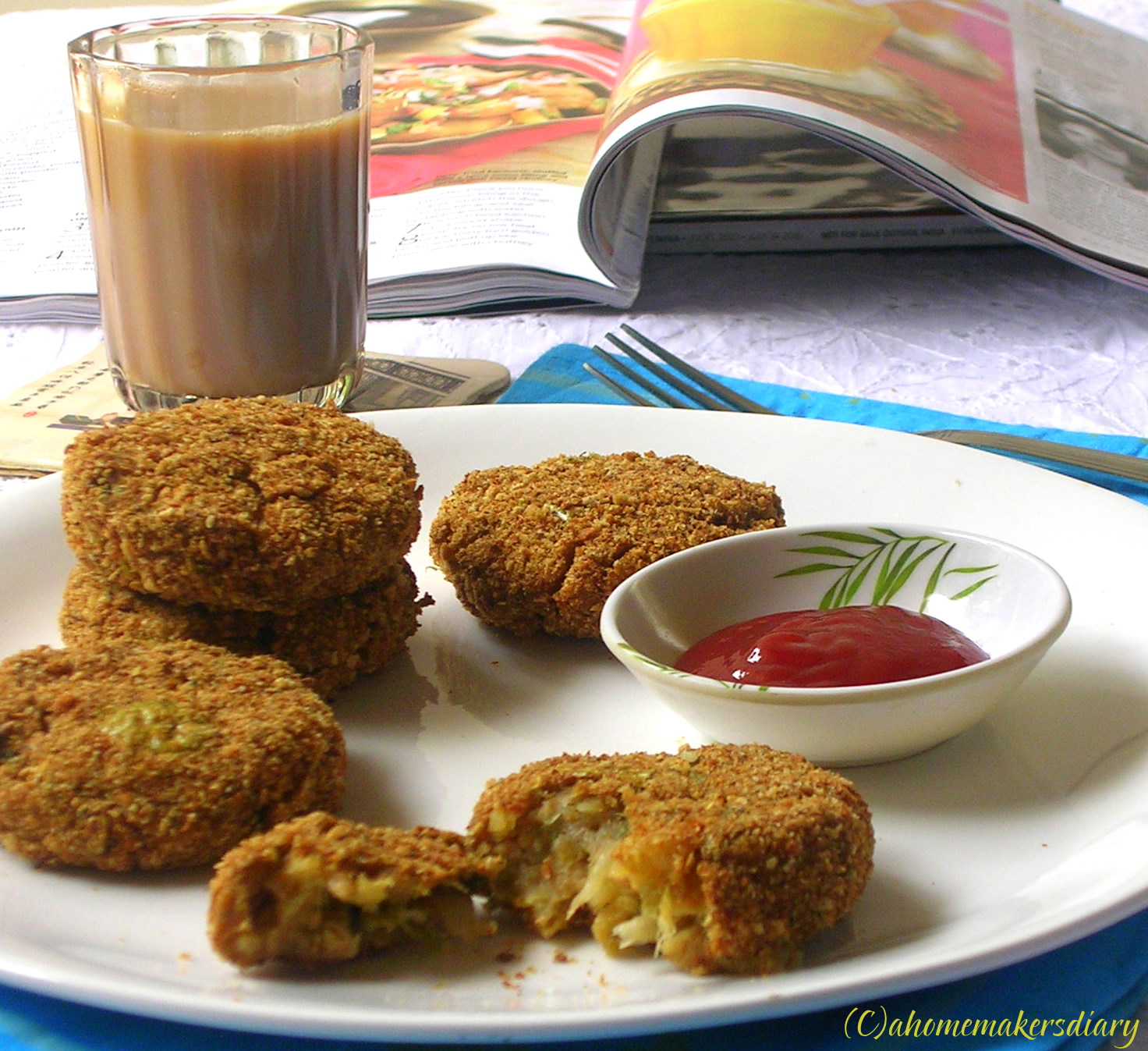Baked Soy n Vegetable chop from Leftover A Homemaker's Diary