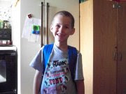 spencer with a smile on his face first day of school