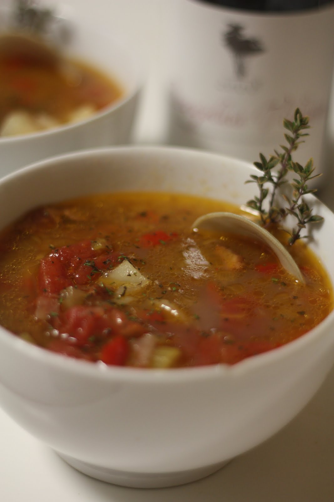 Pinot and Prose Manhattan Clam Chowder