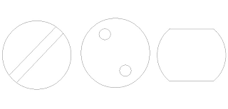 Slotted, snake eye and flattened round