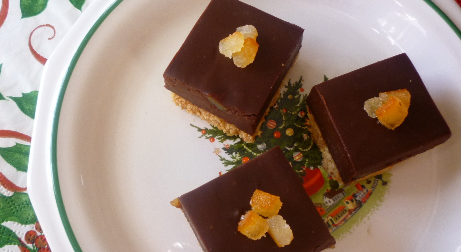 For Love of the Table Chocolate Truffle Squares with Candied Orange Peel