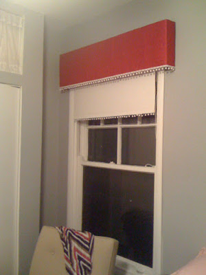 Sarah used nail head trim on her bedroom pelmets