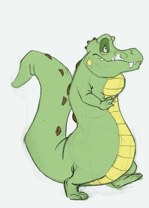 Kristen Balmer Portfolio Crocodile Walk Cycle and Expression Sheet