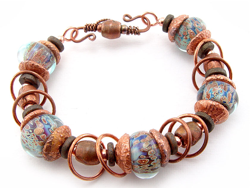 Lisa Atchison Designs Bracelet with Electroformed Acorn Caps