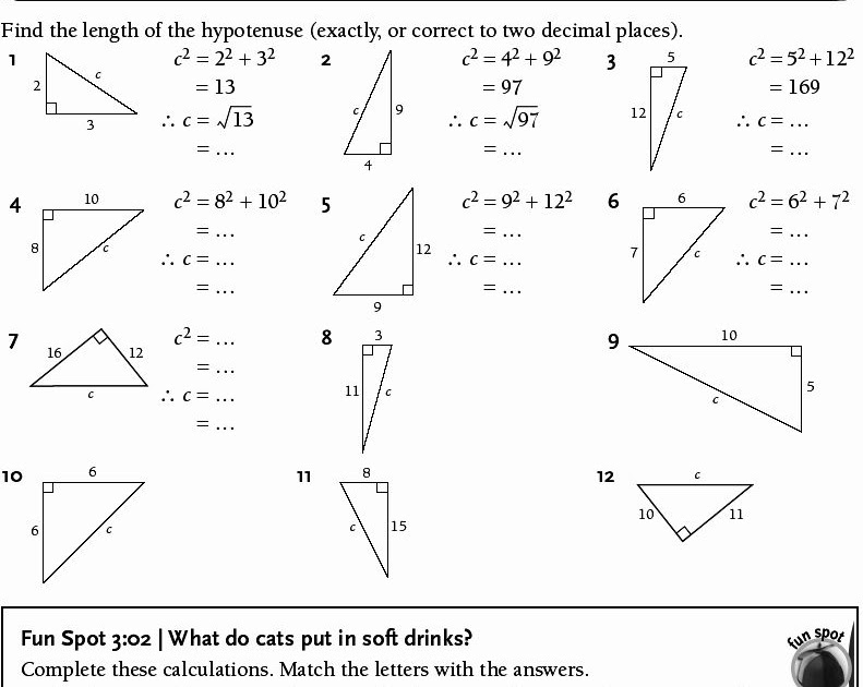 Pythagorean theorem worksheet with answers pdf image