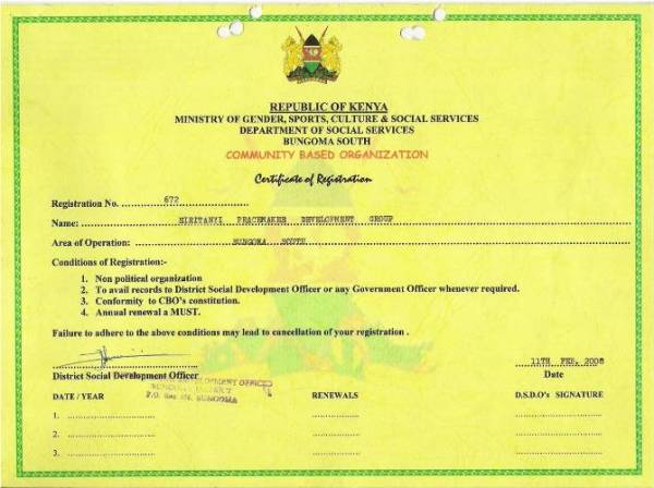 OUR CERTIFICATE OF REGISTRATION