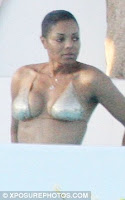 Janet Jackson wore a gold two-piece in the pool picture Gallery