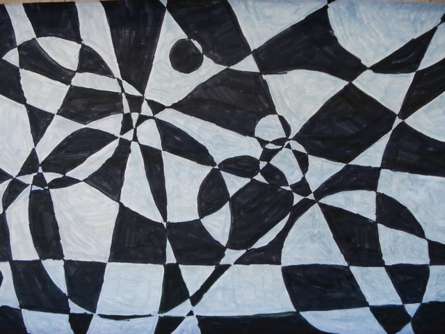 a faithful attempt: Checkerboard Op Art