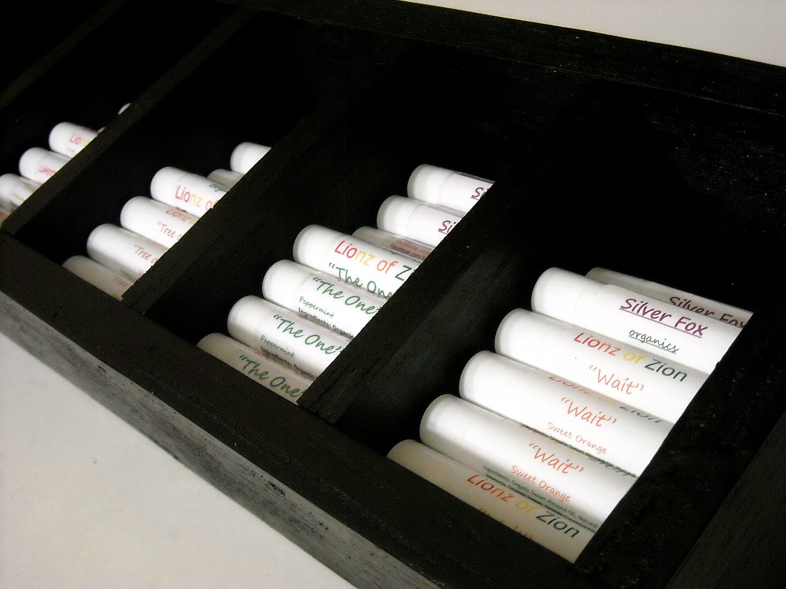 Natural & Hand Made Lip Balm Display Case & Bath Salts