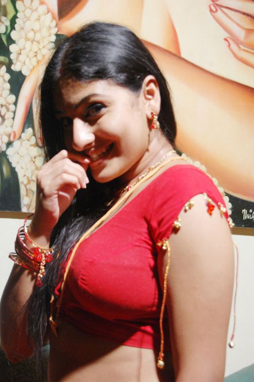 Tamil Hot masala Actress Monica Hot Babe back and sexy navel show  in hot Red