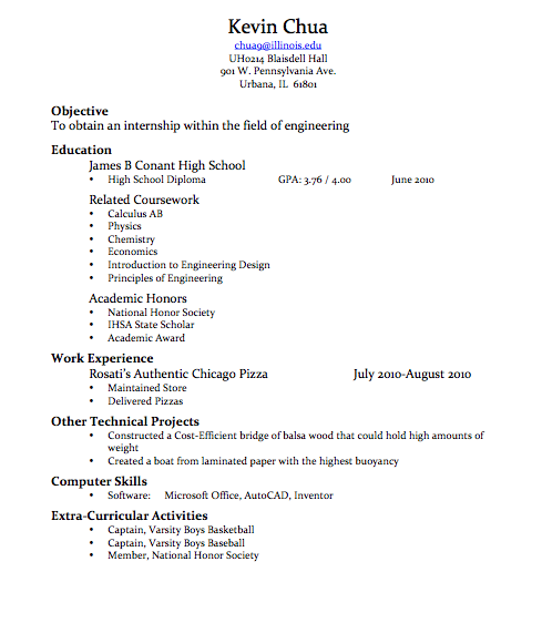 resume rough draft