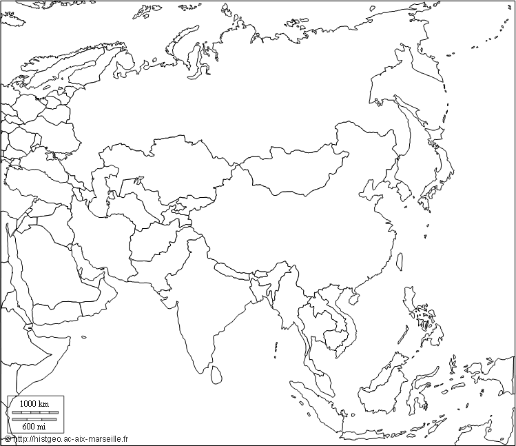 mapa politico de asia para imprimir