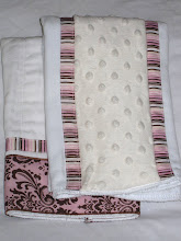 Cream Minky with Pink and Brown