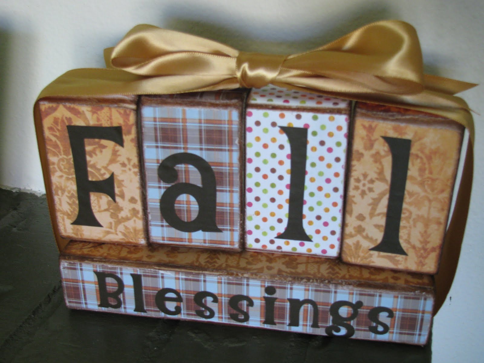 My Crafty Playground Fall Blessings/Give Thanks Wood block decor