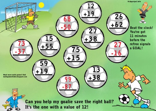 Math Games 4 Kids: [Free Download] Soccer Math Game Sheet