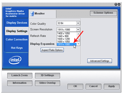 maximum resolution intel gma 4500