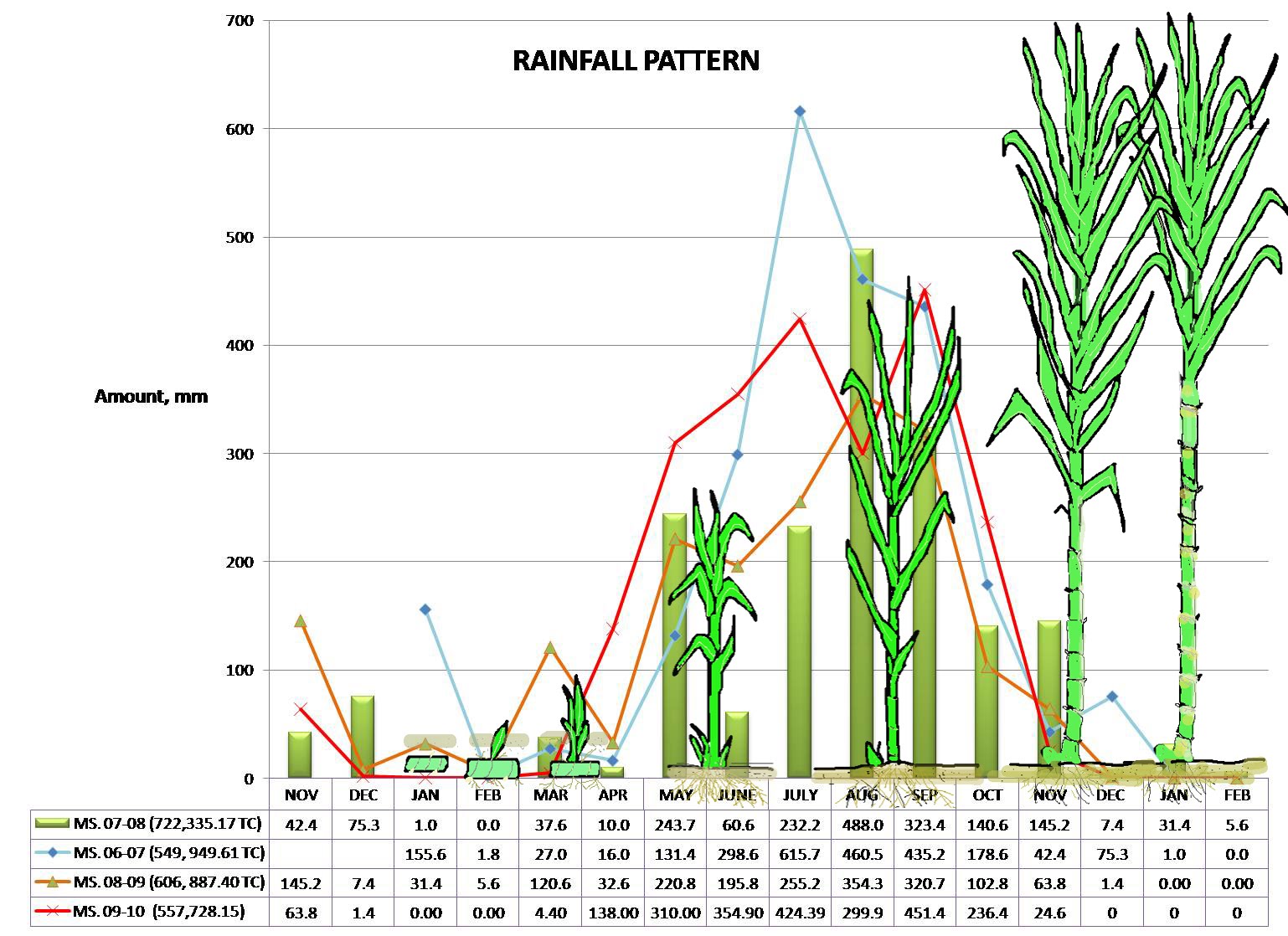 Tarlac Mill District Office Rainfall Versus Sugarcane Growth