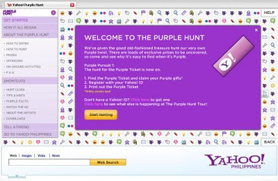 yahoo purple hunt microsite