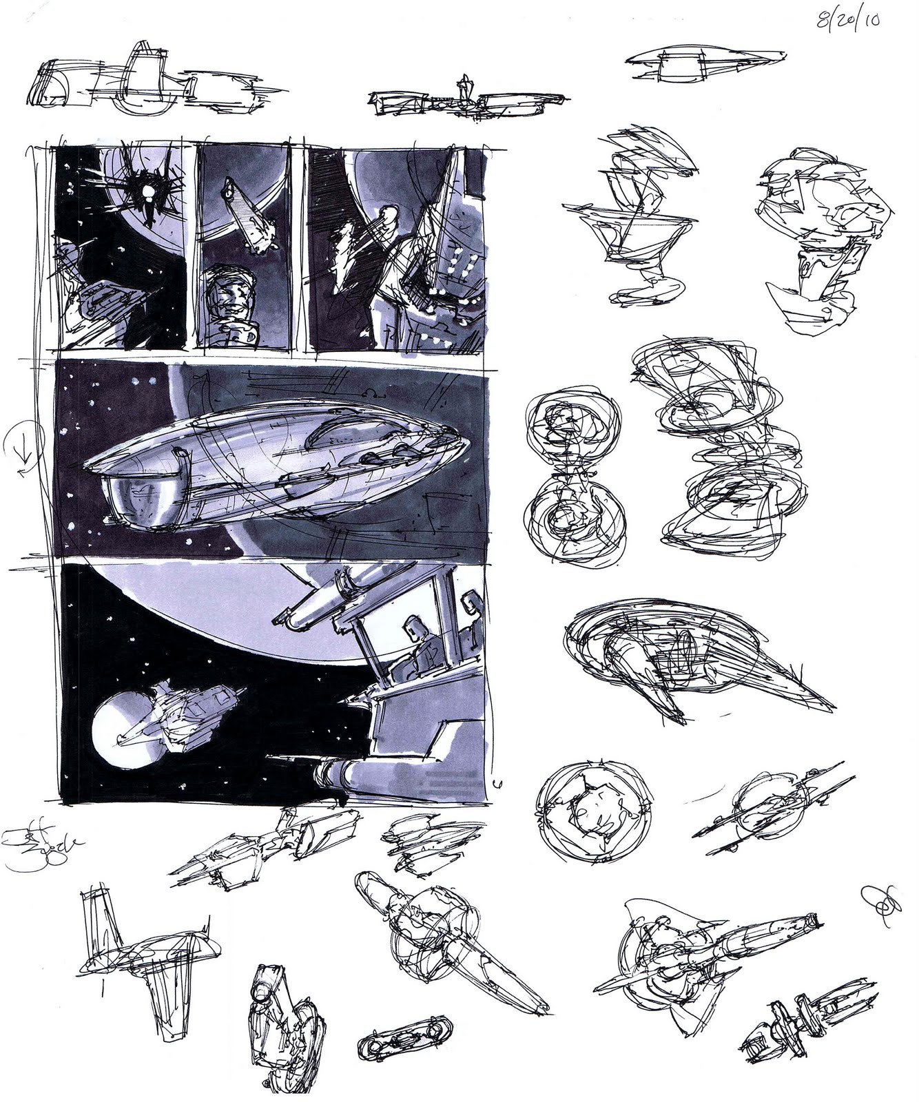drawings of spaceships