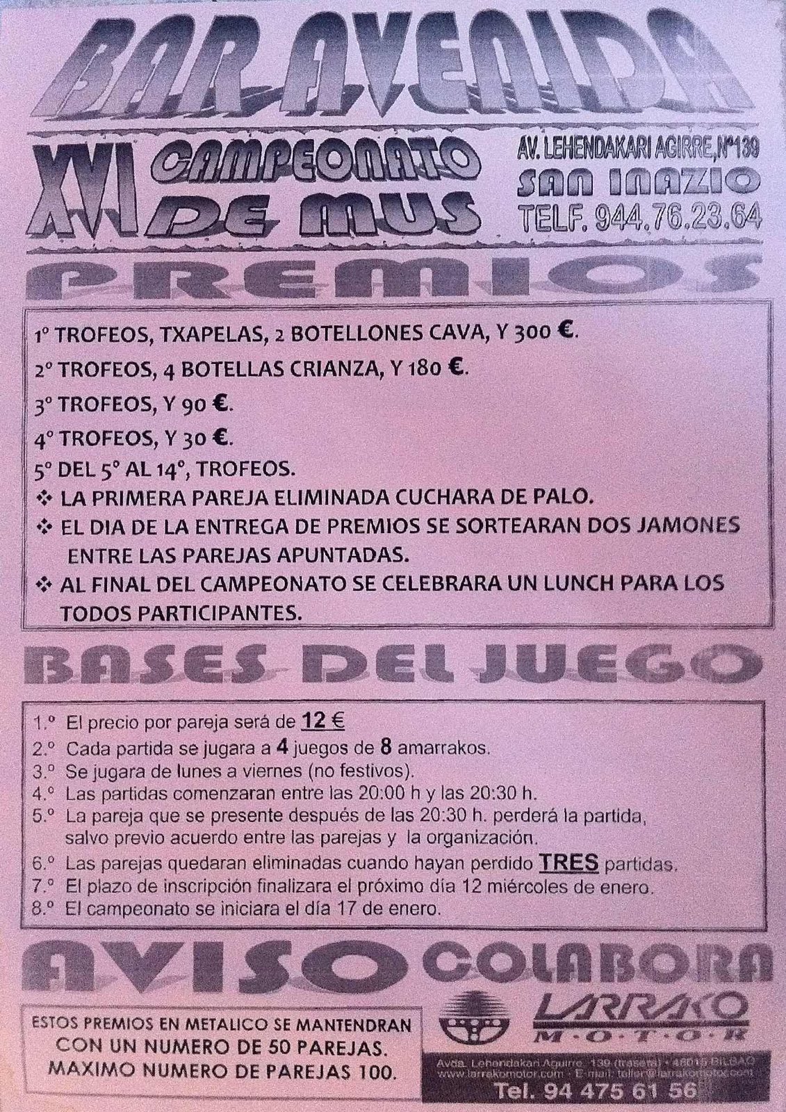 Campeonato de mus Bar Avenida