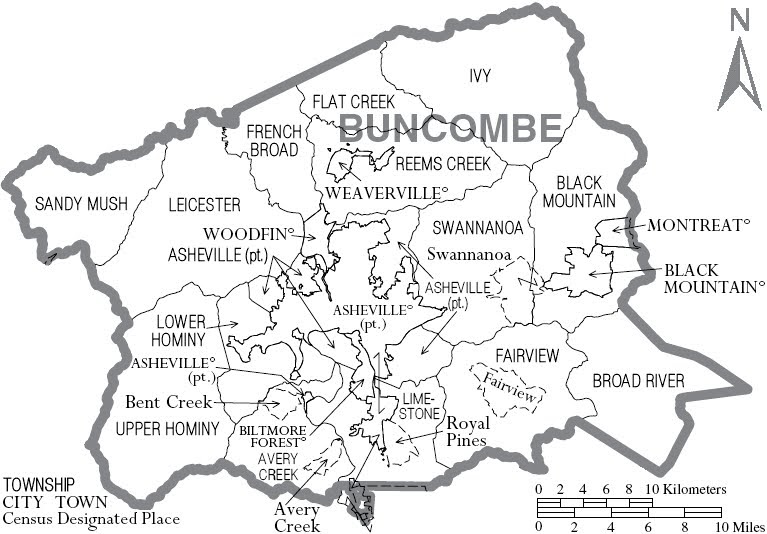 Asheville and County County Map