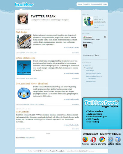 Twitter Freak Blogger Themes