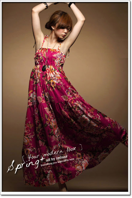 FLORAL COTTON MAXI TUBE DRESS - RM 46.00