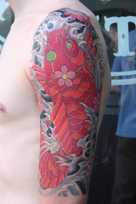 Japanese  red Koi tattoo