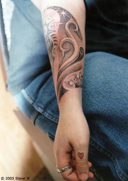 Japanese Tribal Arm Tattoo Design Back Japanese Tribal Tattoo With Black Ink