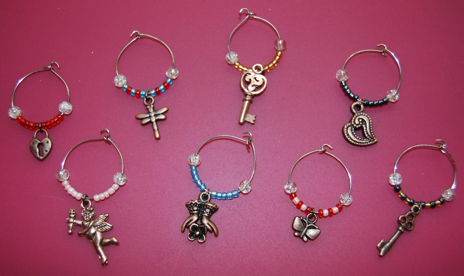 Naturally Me Creations Beaded Wine Glass Charms