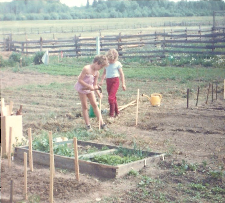 Me and my sis on aunts first farm.
