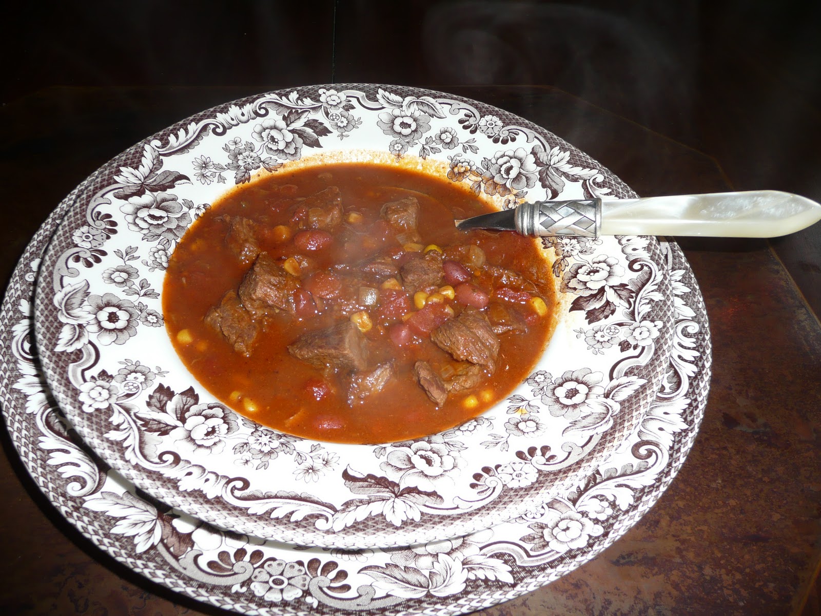 Patti Cakes Bakes Chunky Cowboy Chili with Cornmeal Cheddar Scones