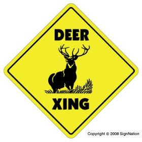 deer crossing sign double