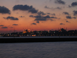 Sunset from the boat, over Blue Mosque and Haga Sofia