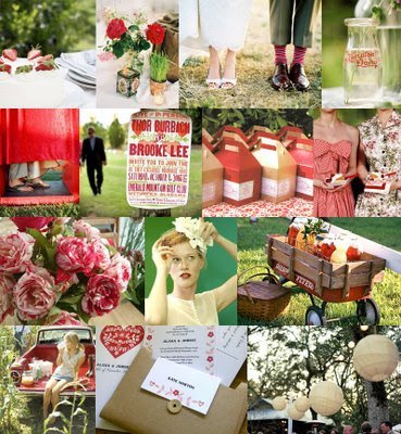  poster invitation via Southern Weddings lunch boxes and strawberry 