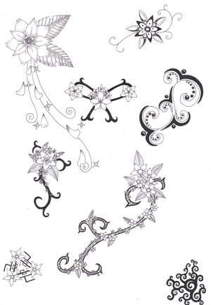 flower tattoos Fairies can also be added to create