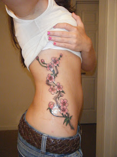 Cherry Blossom Tattoo Designs With Image Female Tattoo With Japanese Cherry Blossom Tattoo On The Side Body Picture 4