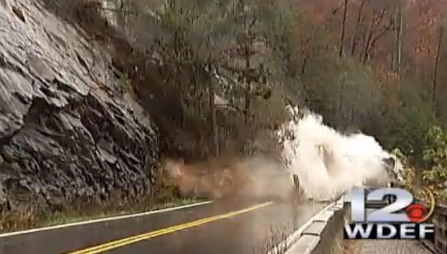 Tennessee Highway 64 Rock Slide Caught On Camera