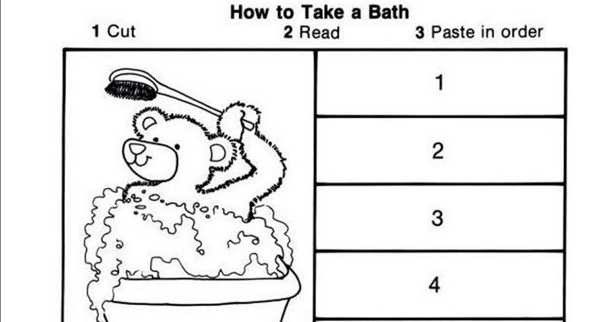 Speech Therapy with Miss Nicole Sequencing Taking a Bath