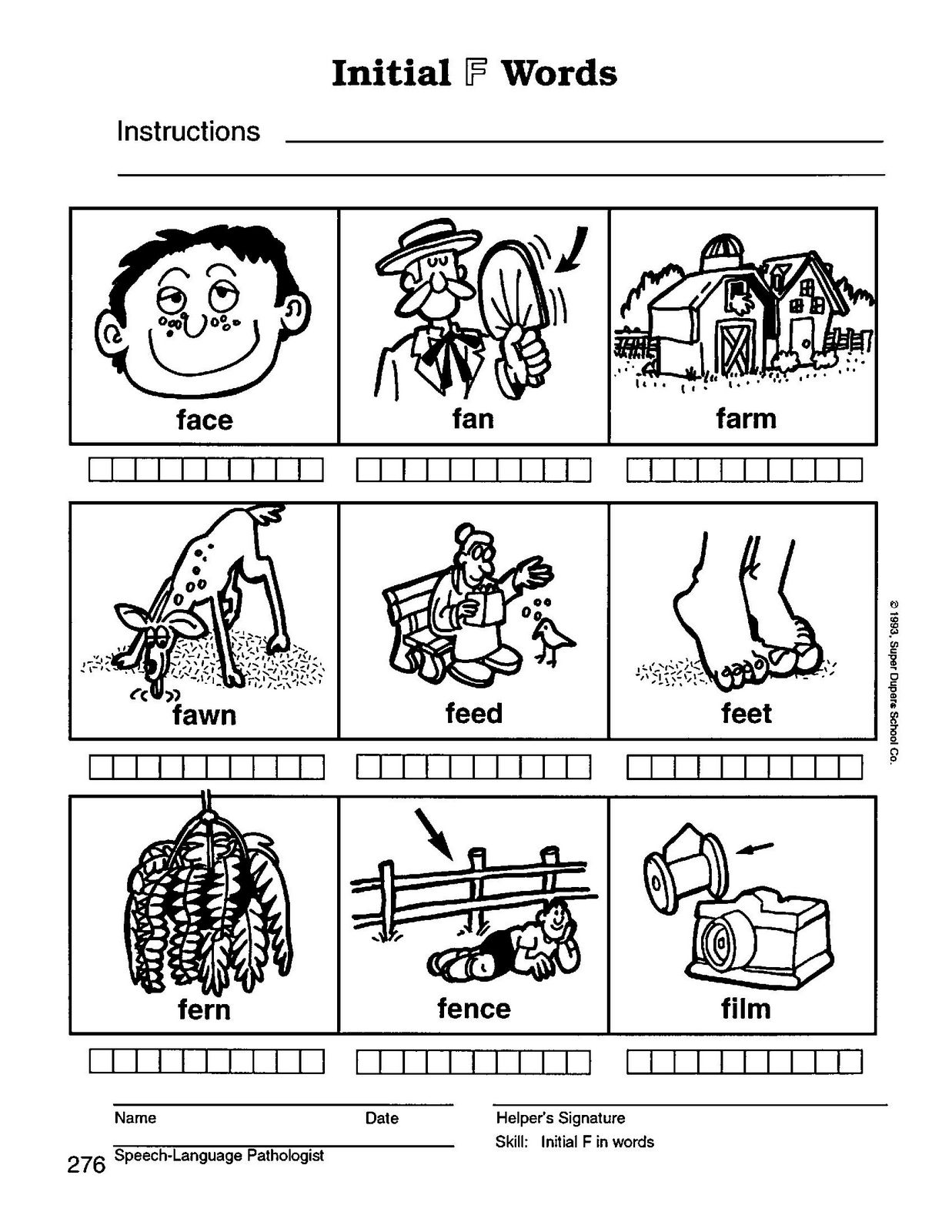 f picture words