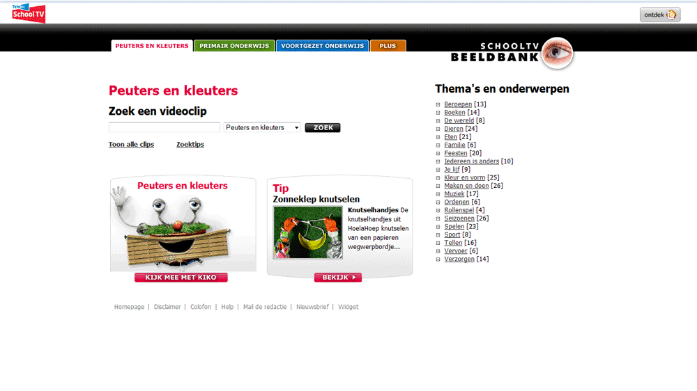 t iceeteeke: schooltv beeldbank: peuters en kleuters