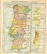 Mapa de Portugal, 1924. Atlas Dr. João Lopes Soares (mapa portugal)