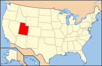 United States Map showing Utah