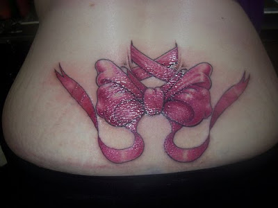 free bow tattoos designs on girls lower back