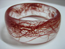 Resin Bangle with red cotton